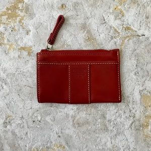 Coach leather mini skinny w contrast stitching